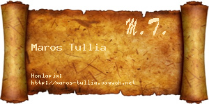 Maros Tullia névjegykártya